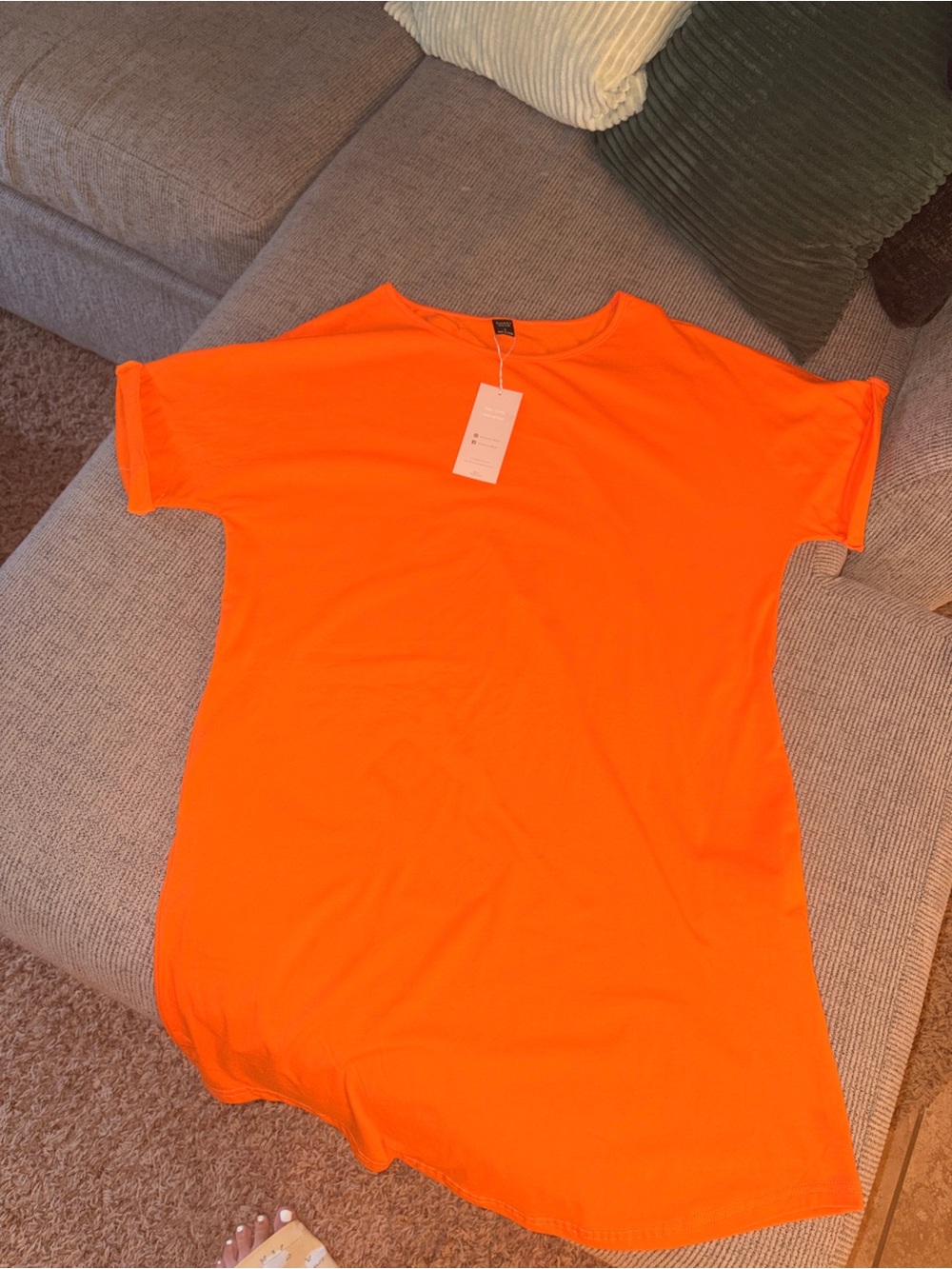 SHEIN Orange Mini T-Shirt Dress